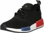 Adidas Originals Nmd_R1 Zwarte Stoffen Sneakers met Rode en Blauwe Inzetstukken Black Heren - Thumbnail 3