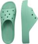 Crocs Women's Classic Platform Slide Sandalen maat W10 turkoois - Thumbnail 9