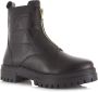 Shoecolate Leren boots met front zip Zwart Leer Biker boots Dames - Thumbnail 3