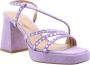 Alma en Pena Chic Flat Sandalen voor Vrouwen Purple Dames - Thumbnail 1