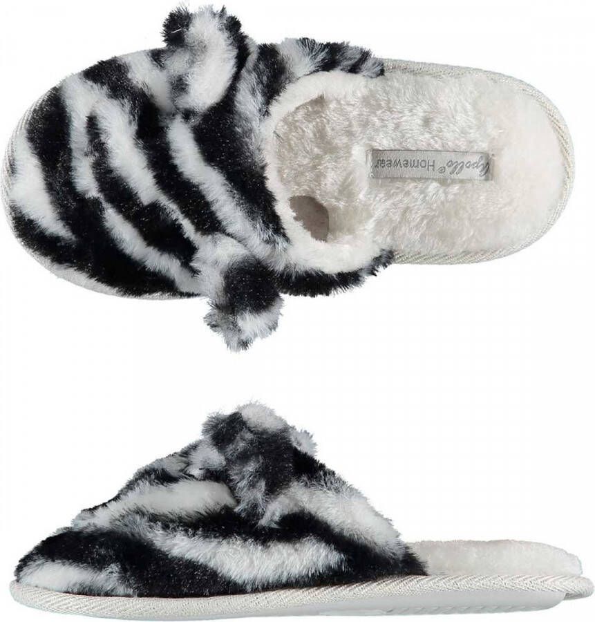 Apollo Meisjes instap slippers pantoffels zebra print