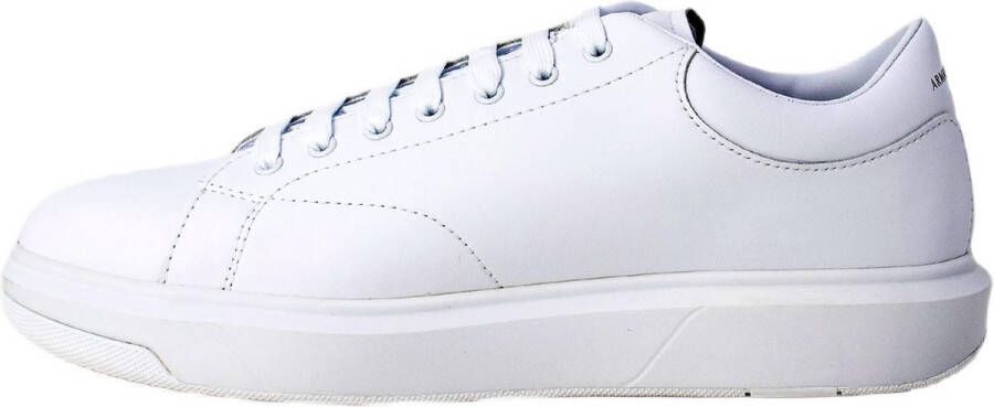 Armani Exchange Witte leren lage sneakers met logo detail White Heren