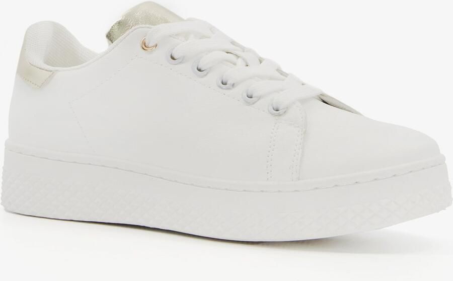 BLUE BOX dames sneakers wit goud Uitneembare zool