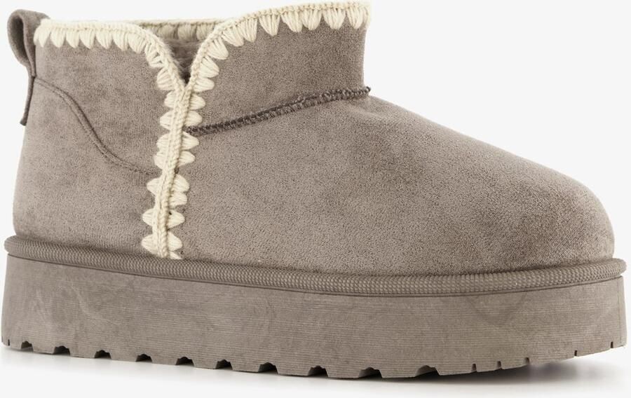 BLUE BOX lage gevoerde dames boots taupe Bruin