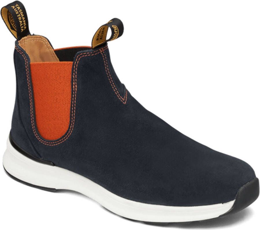Blundstone Stiefel Boot #2147 Navy Leather with Burnt Orange Elastic (Active Series)-9UK
