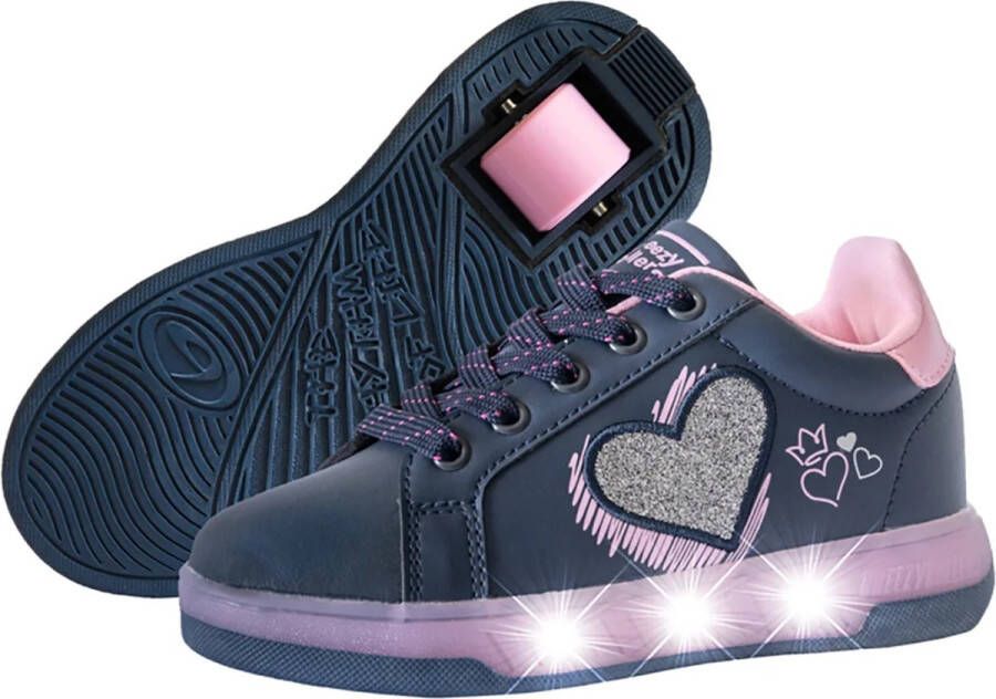 Breezy Rollers Kinder Sneakers met Wieltjes Paars LED Schoenen met wieltjes Rolschoenen