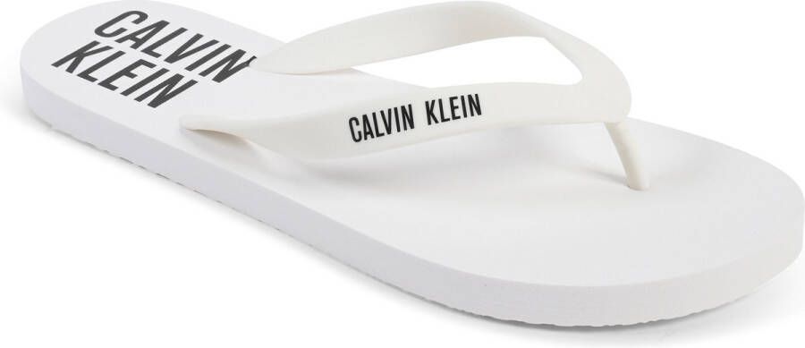 Calvin Klein Witte Rubberen Teenslippers White Heren