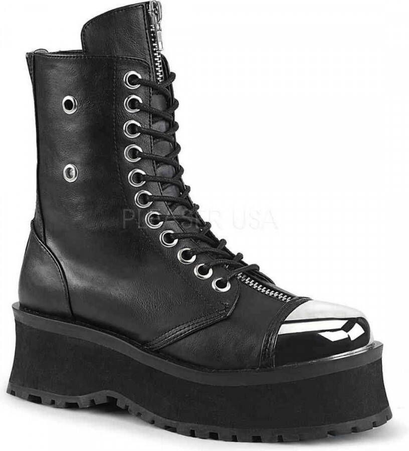 DemoniaCult GRAVEDIGGER-10 Veterlaars 46 Shoes Zwart
