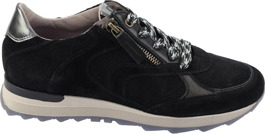 DL Sport 7141 Sneakers zwart nubuck suede