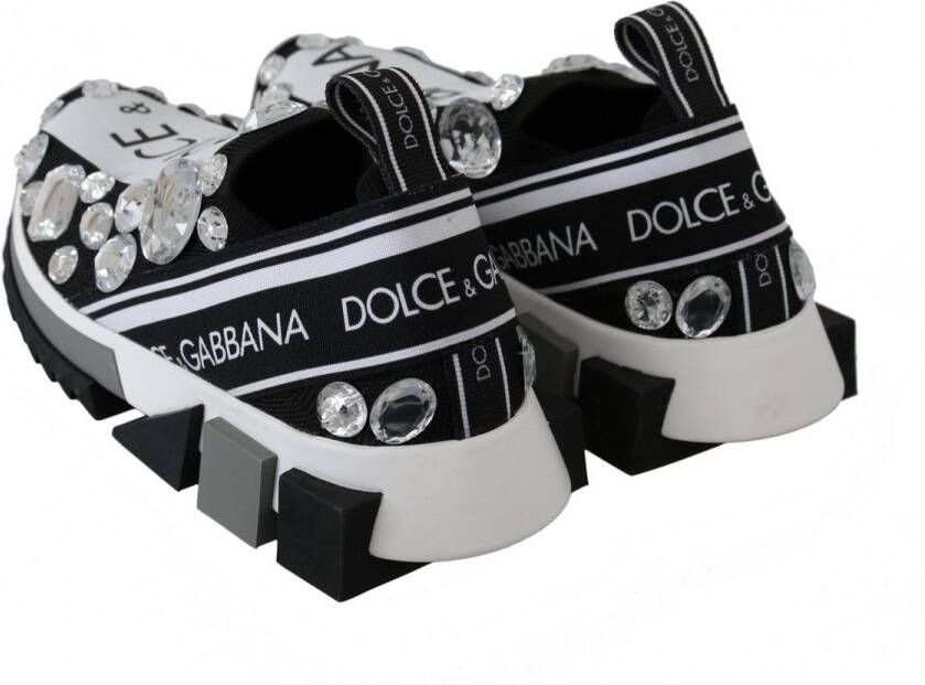 Dolce & Gabbana Kristalversierde Monochrome Sneakers Multicolor Dames