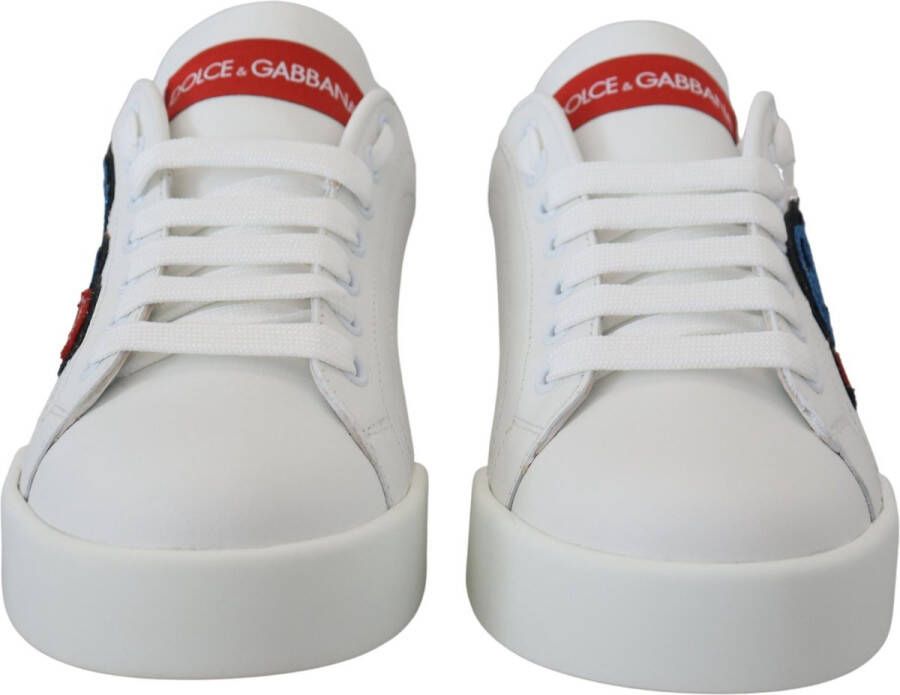 Dolce & Gabbana Witte Portofino Logo Klassieke Sneakers White Dames