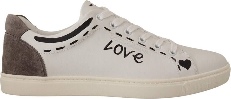 Dolce & Gabbana Witte Leren Bruine Love Casual Sneakers White Heren - Foto 1