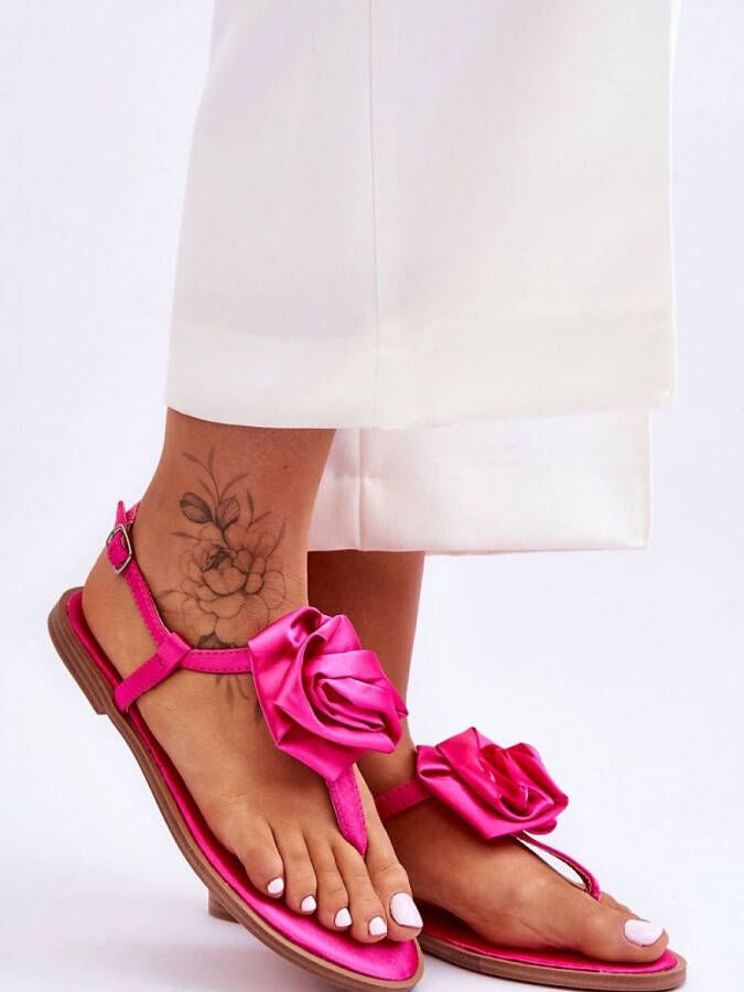 Roze Roos Platte Sandaal