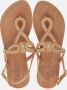 Lazamani Ladies sandals strass gold Goud Leer Platte sandalen Dames - Thumbnail 9