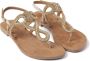 Lazamani Ladies sandals strass gold Goud Leer Platte sandalen Dames - Thumbnail 14