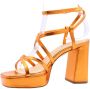 Lola Cruz Hoge hak sandalen met stoffen details Orange Dames - Thumbnail 14