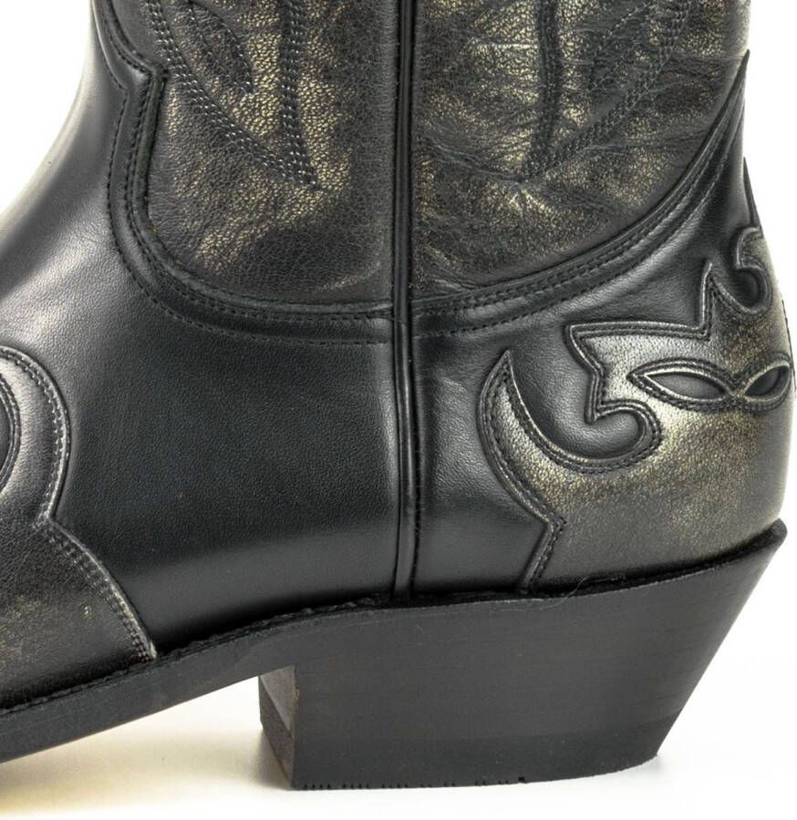 Mayura Boots 1927 Zwart Spitse Cowboy Western Dames Heren Laarzen Schuine Hak Two Tone Echt Leer