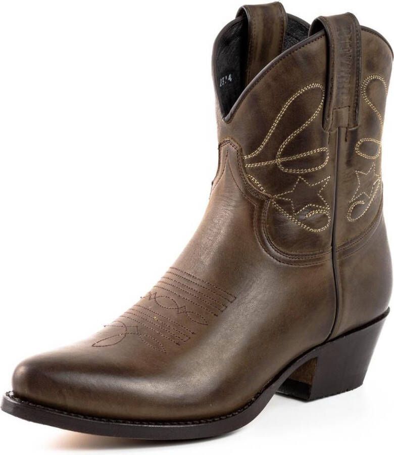 Mayura Boots 2374 Kastanje Dames Cowboy fashion Enkellaars Spitse Neus Western Hak Echt Leer - Foto 11