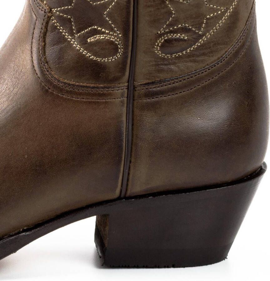 Mayura Boots 2374 Kastanje Dames Cowboy fashion Enkellaars Spitse Neus Western Hak Echt Leer - Foto 6