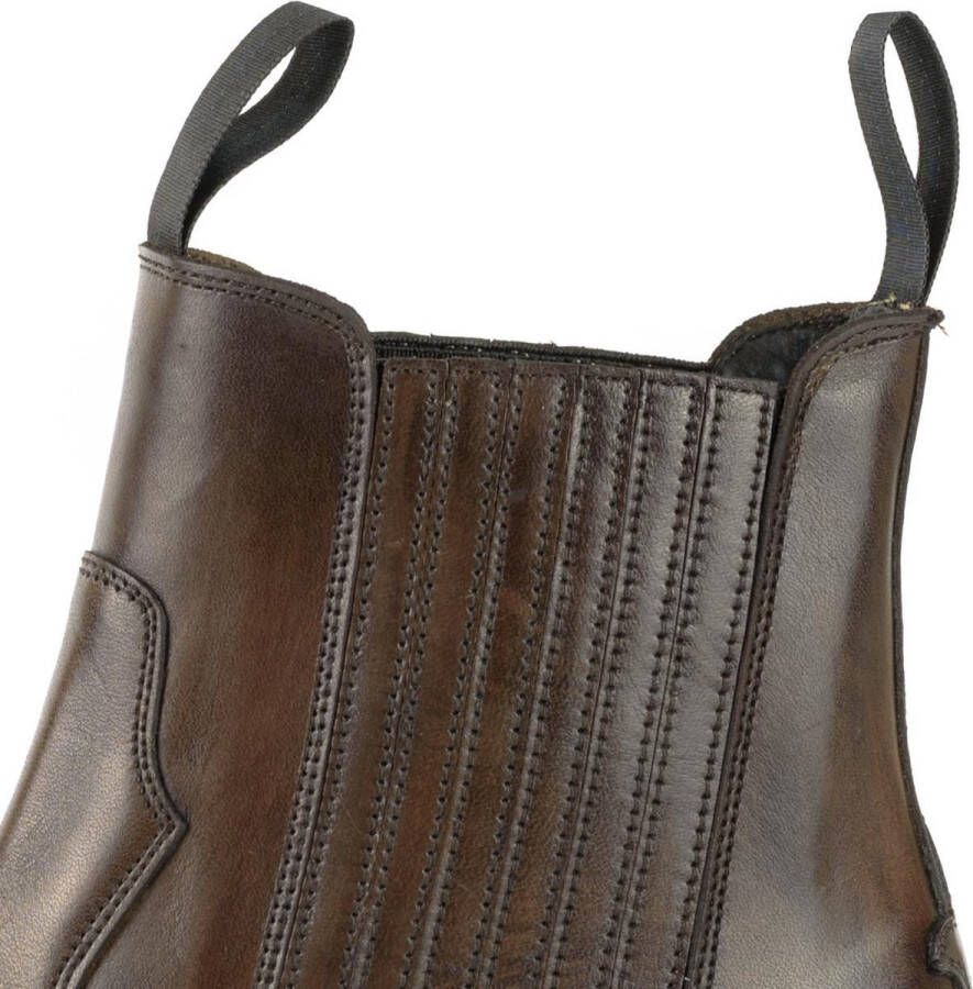 Mayura Boots Austin 1931 Bruin Spitse Western Heren Enkellaars Schuine Hak Elastiek Sluiting Vintage Look