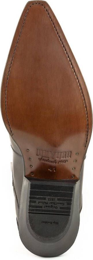 Mayura Boots Austin 1931 Bruin Spitse Western Heren Enkellaars Schuine Hak Elastiek Sluiting Vintage Look