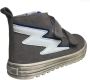 Naturino Goffin velcro's witte bliksem hoge lederen sneakers grijs - Thumbnail 5