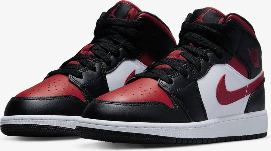 Jordan Air 1 Mid(Gs ) Black Fire Red White Schoenmaat 37+ Shoes grade school 554725 079 - Foto 3