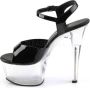 Pleaser ASPIRE-609 Sandaal met enkelband Paaldans schoenen Paaldans schoenen 44 Shoes Zwart Transparant - Thumbnail 3