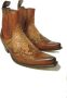 Sendra boots 9396 Javi Bruin Heren Enkel Laarzen Cowboy Western Boots Spitse Neus Schuine Hak Elastiek Sluiting Handgemaakt Echt Leer - Thumbnail 4