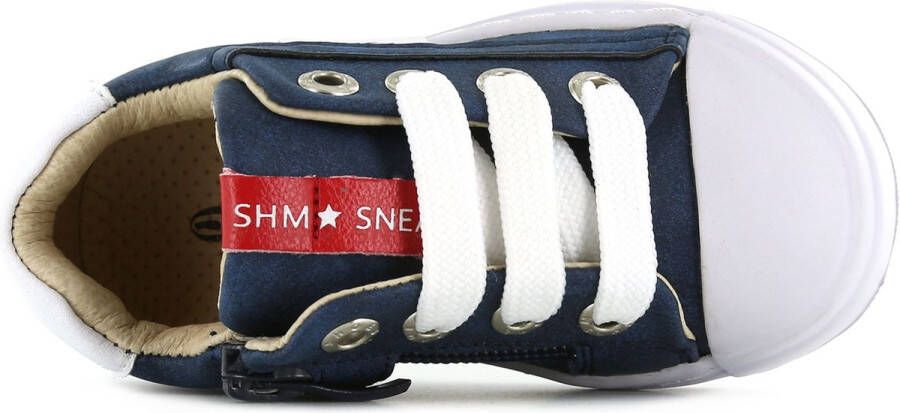 Shoesme leren sneakers donkerblauw Jongens Leer Effen 22 - Foto 9