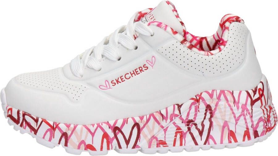 Skechers Uno Light kids sneaker Wit rood