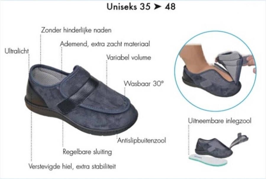 Tecnica 3T Pantoffel Comfortschoen Laag Unisex wijdte XL grijs