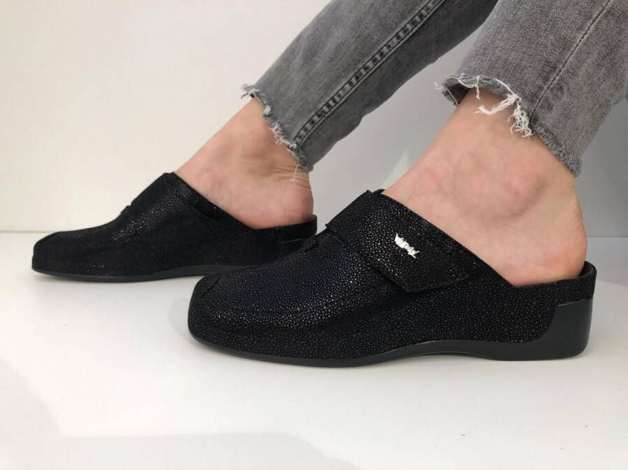 Vital -Dames zwart slippers & muiltjes