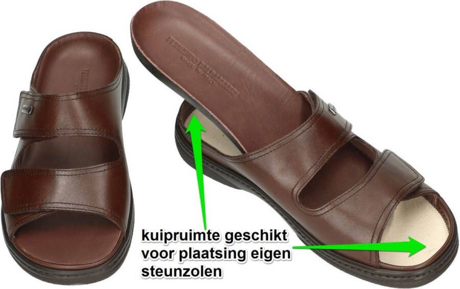 Fbaldassarri -Heren bruin donker pantoffels & slippers