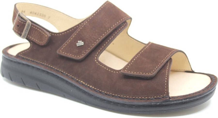 Finn comfort BENIN 01452-751432 Bruine heren sandalen met klittenband sluiting