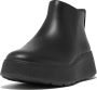 FitFlop F-mode Leather Flatform Zip Ankle Laarzen Zwart Vrouw - Thumbnail 1
