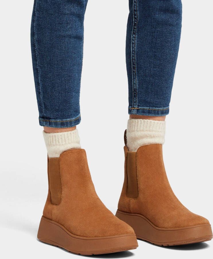 FitFlop F-Mode Suede Flatform Chelsea Boots BRUIN