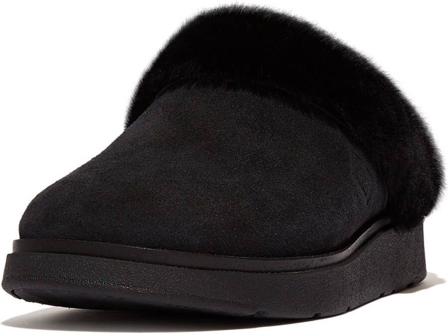 FitFlop Gen-Ff Shearling-Collar Suede Slippers
