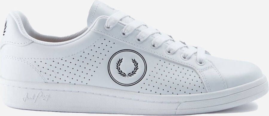 Fred Perry B721 perf leather branded white black