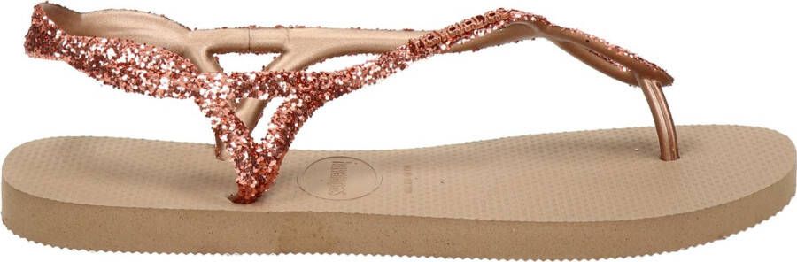 Havaianas Luna Premium II sandalen met glitters roségoud Meisjes Rubber 35 36 - Foto 3