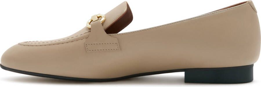 Isabel Bernard Loafers & ballerina schoenen Vendôme Fleur calfskin leather slipper loafers in taupe