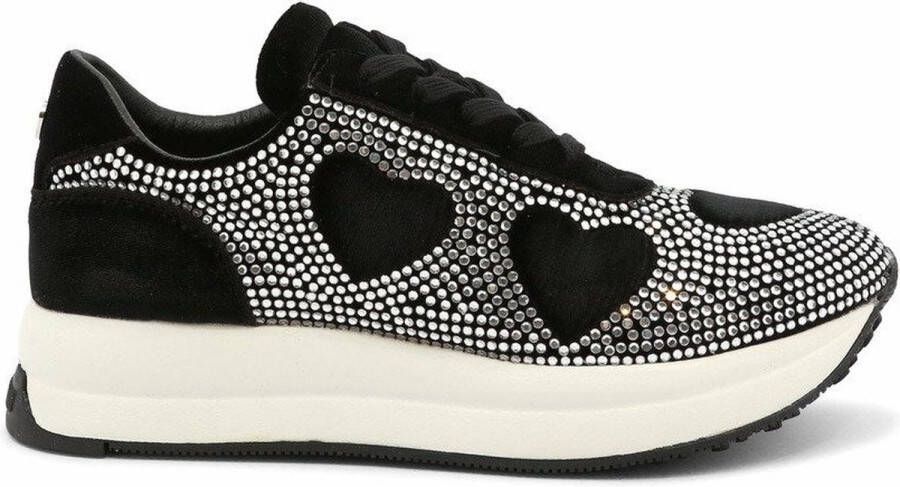 Love Moschino Dames Velvet Sneakers Herfst Winter Collectie Black Dames