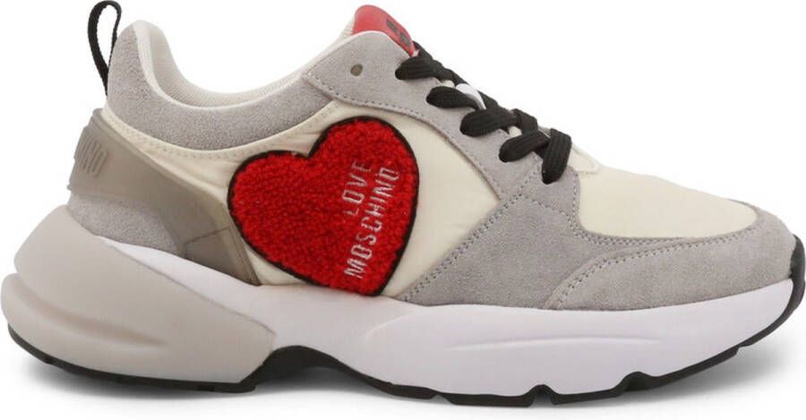 Love Moschino Zwarte Synthetische en Suède Sneakers met 5cm Hak White Dames