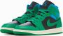 Nike Air Jordan 1 Mid Sneakers Unisex Zwart Aquatone Sail Lucky Green - Thumbnail 1