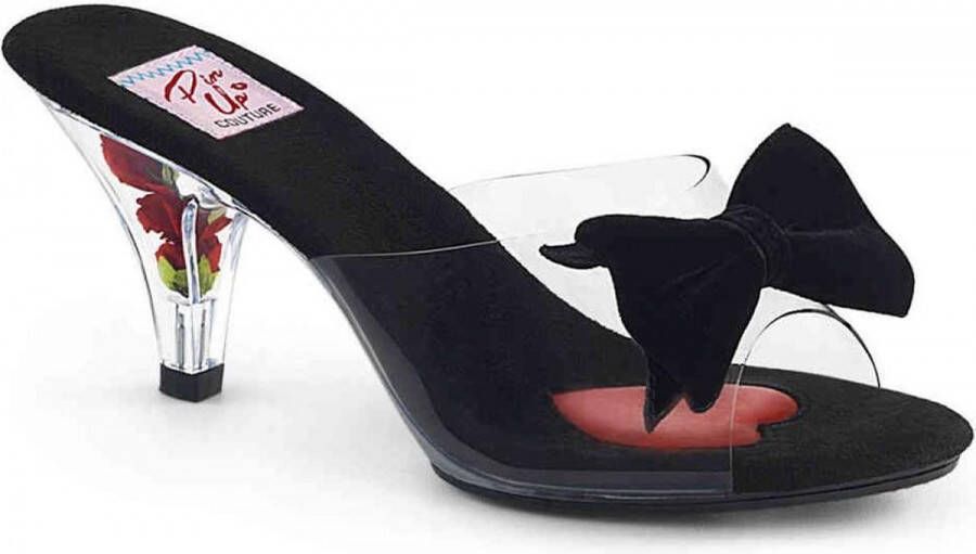 Pin Up Couture BELLE-301BOW Muiltjes met hak 35 Shoes Zwart Transparant