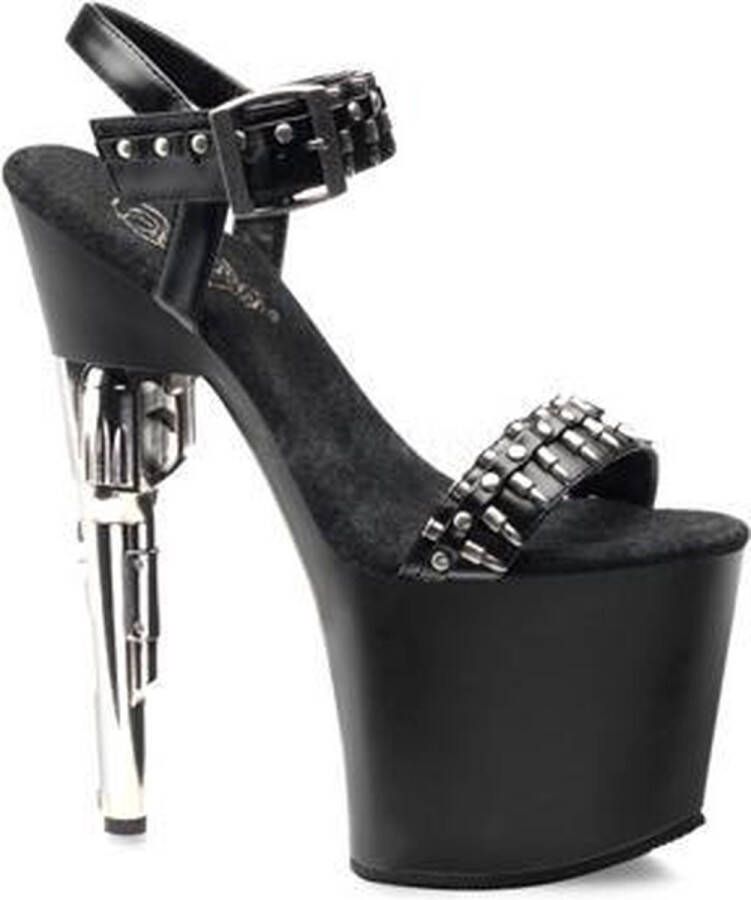 Pleaser Sandaal met enkelband Paaldans schoenen 39 Shoes BONDGIRL 712 Paaldans schoenen Zwart Zilverkleurig - Foto 1
