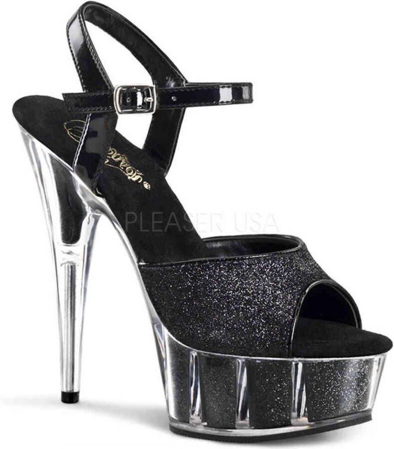 Pleaser DELIGHT-609-5G Sandaal met enkelband 40 Shoes Zwart
