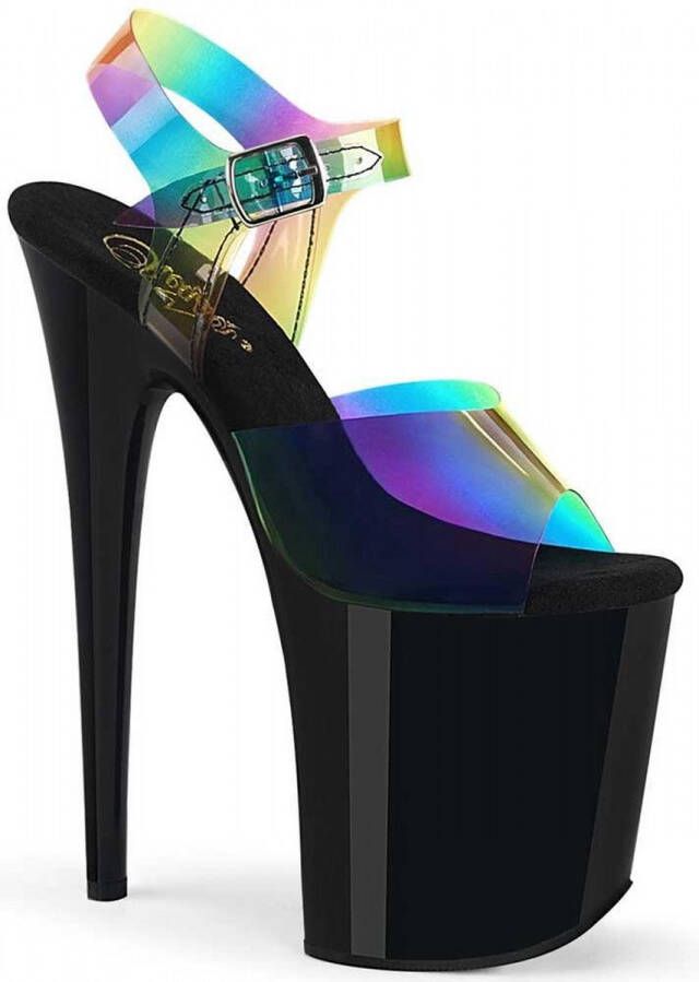 Pleaser Sandaal met enkelband Paaldans schoenen 35 Shoes FLAMINGO 808RB Paaldans schoenen Multicolours Transparant