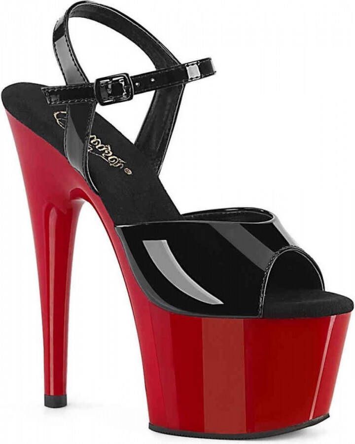 Pleaser Sandaal met enkelband Paaldans schoenen 35 Shoes ADORE 709 Paaldans schoenen Zwart Rood