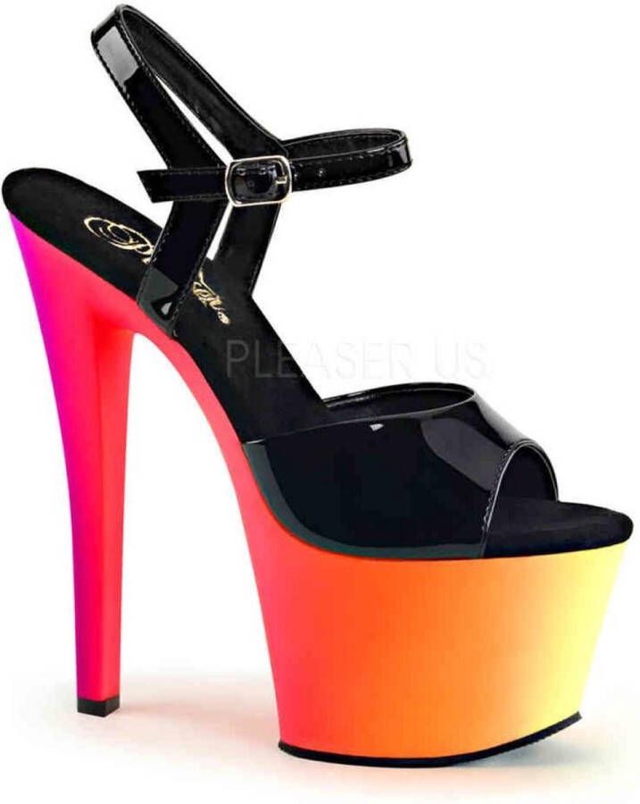 Pleaser Sandaal met enkelband Paaldans schoenen 42 Shoes RAINBOW 309UV Paaldans schoenen Zwart Multicolours